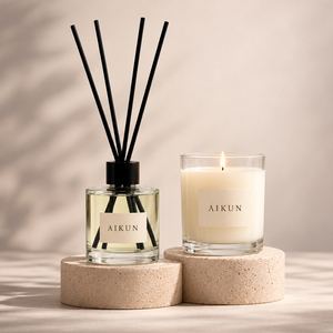 Coffret Cadeau Diffuseur de Parfum Aikun en Verre Transparent avec Bâtonnets en Fibre Noire, Personnalisation de Marque pour Hôtels et Accueils - Product Image 3