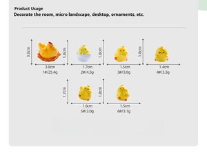 Nuevo creativo lindo pollito Micro paisaje Decoración Accesorios pequeños adornos artesanías de resina personalizadas - Product Image 6