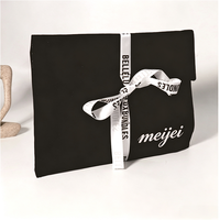 Sac d'emballage en velours pour foulards et vêtements, avec logo personnalisé, sac à cordon en velours noir, sac à rabat en velours, sac de rangement anti-poussière