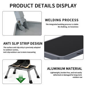 Plateforme de travail pliable en acier, échelle escamotable, échafaudage portable, plateforme de travail mobile réglable pour camping-car, camion, lavage de voiture, camping - Product Image 3