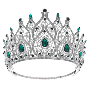 Corona Regolabile Barocca Stile Europeo-Americano per Concorsi di Bellezza Miss World, Tiara Nobile <span class=keywords><strong>da</strong></span> Sposa, <span class=keywords><strong>Regina</strong></span>, Sfilata, Matrimonio, Compleanno - Product Image 4