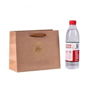 Custom Made High Quality logo Gold Foil Stamping Kraft Paper <b>Bag</b> with Cotton Handle - Product Image 2