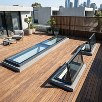 Ventana de Techo de Vidrio de Aluminio de Alta Resistencia con Apertura de 70 Grados para Techos Planos, Diseño Impermeable para Villas, Iluminación Natural