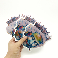 Boîte de papier de céréales 8e 4x5 sac en Mylar avec boîte en stock à l'intérieur de l'impression Spot Uv holographique découpé sacs en Mylar 3.5g boîte à gâteaux alimentaires