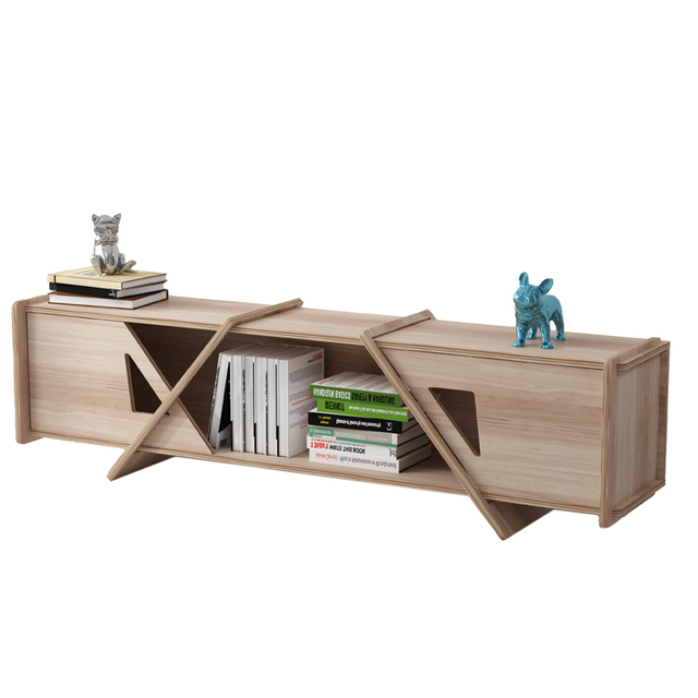 Modern Wooden Panel TV Stand with Storage for Apartment and Home Office-Easy Install DIY Adjustable Living Room Furniture