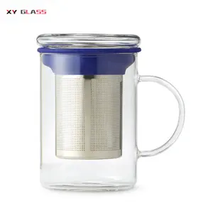 Bán Buôn Nóng Bán Với Lọc Và Nắp Borosilicate Thermo Glass Tea Mug