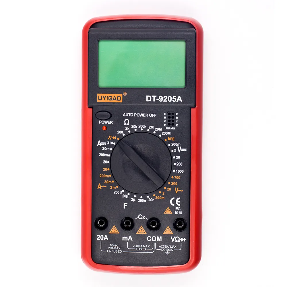 DT9205A Digital Multimeter AC/DC Transistor Tester Electrical NCV Test Meter Profesional Analog Auto Range Multimetro