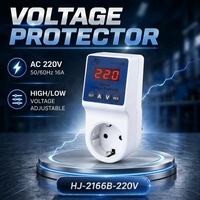 Prise de protection de tension automatique monophasée réglable Huijun 16A AC 230V, stabilisateur de tension sûr pour réfrigérateur, prise UE
