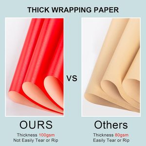 Yarcony Shimmer Red Wrapping Paper Roll 30 Inches X 33 Feet Solid Color Pearly Lustre Gift <b>Wrap</b> Birthday Packaging - Product Image 6