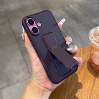Étui de téléphone à support pliable dissimulé pour iPhone 17 Pro Max, coque de téléphone couleur unie pour iPhone 12 13 14 15 Plus 16 Pro Max
