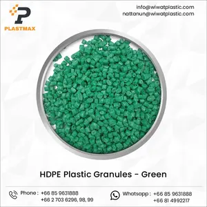 Granulés de plastique HDPE vert écologiques de la plus haute qualité, nettoyés, lavés, recyclés, matières premières pour le moulage, Thaïlande - Product Image 2