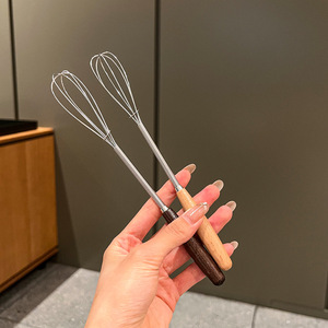 Batidor de <span class=keywords><strong>Huevos</strong></span> de Acero Inoxidable con Mango de Madera, Batidor de Crema Manual Estilo Japonés, Herramientas de Repostería para el Hogar, Mini Batidor de <span class=keywords><strong>Huevos</strong></span> - Product Image 2