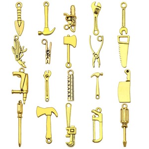 Pendentif en alliage d'or antique, formes variées, pour bracelet, collier, accessoires de bijouterie, placage en alliage de zinc - Product Image 5