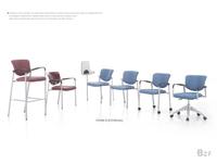 Chaise de formation empilable moderne, chaise de visiteur rembourrée en tissu Inte Connect pour salle d'événements et espace d'assemblage éducatif