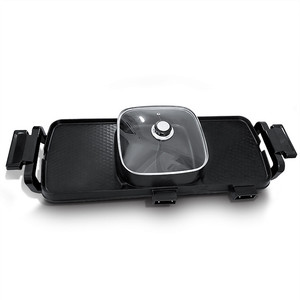 Plato antiadherente multifuncional para parrilla, olla caliente sin humo, doble control - Product Image 6