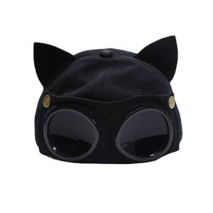 Retro Aviation Sonnenbrillen Cap Pilot Baseball Cap mit für Katzen ohren Hip Hop Style Common Stoff Sonnenhut für Erwachsene und Kinder - Product Image 1