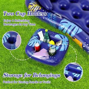 Flotador Inflable de PVC de Lujo para Piscina con Portavasos y Reposacabezas, Balsa Premium para Broncearse para Adultos, Estándares de la UE/EE. UU. - Product Image 3