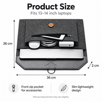Housse d'ordinateur portable en feutre personnalisée, organiseur moderne et durable, étui fin pour ordinateur avec poche zippée pour accessoires