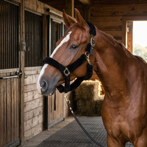 Black Nylon <b>Horse</b> Lead Rope with <b>Brass</b> Hardware and Padded Design for Secure Handling - Product Image 3
