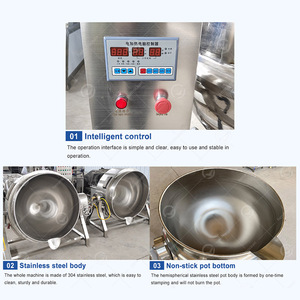 OCEAN Commercial Induction Tilt Cook Pot 300l Marmita a Vapor Con Agitador Oil Jacket Olla a presión - Product Image 4