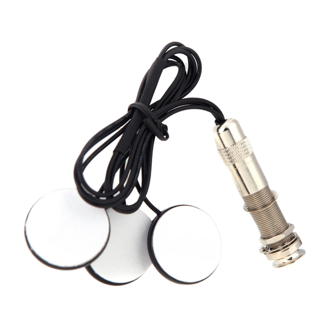 3-Piezo Acoustic Guitar Pickup with Endpin Jack - No Drilling Required Piezo Pickup for Guitar, Ukulele, Violin & Cajon