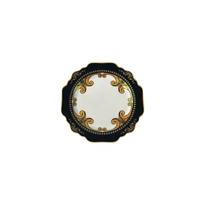Assiettes de luxe en porcelaine noire mate pour dîners et restaurants, design exclusif, inspirées de l'Arabie Saoudite - Product Image 5