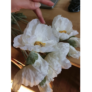 Boda Artificial Maíz Amapola Flor Tallo Largo Amapolas <span class=keywords><strong>Blanco</strong></span> <span class=keywords><strong>Gigante</strong></span> Amapola Flor - Product Image 6