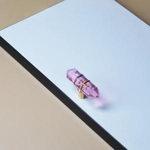 Échantillons gratuits d'usine poignées de meubles en laiton cristal rose boutons de commode en verre de tiroir en cuivre pour armoires de cuisine - Product Image 2