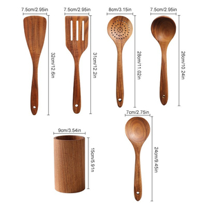 Espátula <span class=keywords><strong>de</strong></span> Madera <span class=keywords><strong>de</strong></span> Acacia, Espátula para Ollas, Cuchara para Sopa, Juego <span class=keywords><strong>de</strong></span> Utensilios <span class=keywords><strong>de</strong></span> Cocina <span class=keywords><strong>de</strong></span> 9 Piezas Hecho <span class=keywords><strong>de</strong></span> Madera, Apto para Lavavajillas - Product Image 5