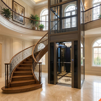 Ascenseur de villa extérieur, sans salle de machine, porte panoramique en verre, 2-3 étages, livraison mondiale