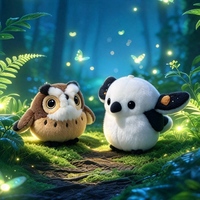 Porte-clés en peluche hibou personnalisé OEM ODM, Réplique 1:1 de pendentif animal en peluche, Breloque hibou en peluche douce et ronde pour la décoration de sacs et de clés