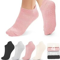 Chaussettes de yoga transfrontalières antidérapantes à pois pour fitness intérieur et Pilates, socquettes de sport en maille pour femmes, personnalisables par sublimation