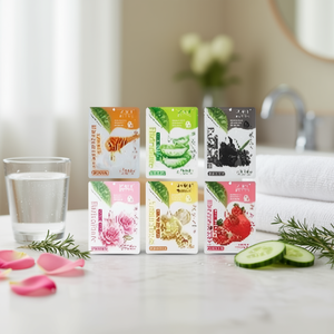 Masque facial en feuille Saniye à l'aloe vera, hydratant bio pour tous types de peaux, parfum miel, emballé en sachets - Product Image 2