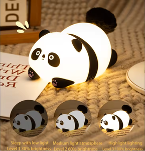 ไฟกลางคืนซิลิโคนรูปแพนด้า, โคมไฟ LED สัมผัสนุ่มนวลน่ารักพร้อมระบบควบคุมเซ็นเซอร์อัจฉริยะ, ของตกแต่งห้องเด็กและห้องนั่งเล่นแบบพกพาสำหรับเด็ก - Product Image 2