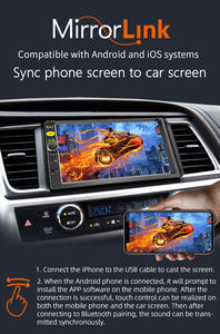 Autoradio universel BQCC <span class=keywords><strong>2</strong></span> <span class=keywords><strong>Din</strong></span> 7 pouces avec écran tactile sans fil CarPlay Android Auto, USB, FM, BT, AUX, Mirror Link, lecture de films - Product Image 3