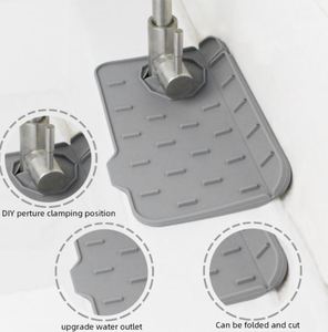 Multifunction Sink Splash Guard Behind Soap Tray Backsplash <b>Silicone</b> Faucet Handle Drip Catcher <b>Mat</b> - Product Image 2