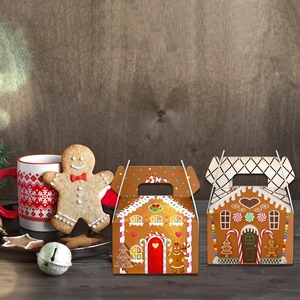 Nuevos Accesorios de Decoración Navideña, Cajas de Papel Navideñas para Empacar Dulces y Golosinas con Diseño de Hombre de Jengibre, Artículos para Fiestas - Product Image 2