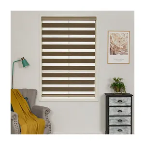 Persianas Size Roller Curtain Double Layer Sheer Shades Motorized Electric Zebra Blinds For Window