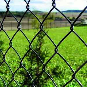 Wholesale Price Pvc Black Coated Chain Link Fence Coated Galvanized Chain Link Fence For Garden Sports Ground
