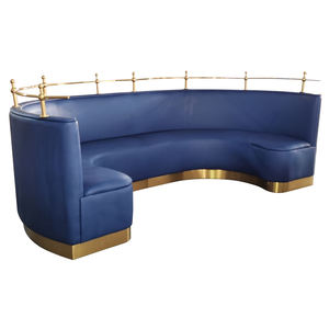 บูธโซฟากำมะหยี่สีน้ำเงินดีไซน์หนัง PU สำหรับร้านอาหารโซฟาแบบตั้งโต๊ะ3ที่นั่ง6FT ตลาดสหรัฐอเมริกา - Product Image 4