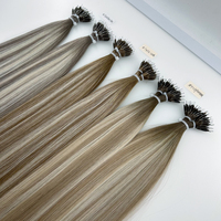 Venta al por mayor cutícula doble dibujado europeo preadherido punta extensiones de cabello Balayage mezcla dimensional Rubio Color entrega rápida