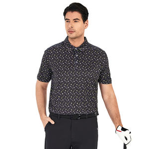 Polos à manches courtes tendance pour hommes, vêtements haut de gamme pour hommes d'affaires et vêtements décontractés, avec imprimés en soie de glace. - Product Image 1