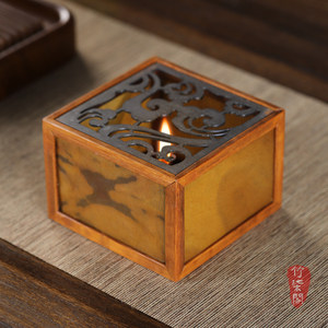 Bamboo Rock <b>Tea</b> Warmer Square Handmade Alcohol Candle <b>Tea</b> Heater For <b>Tea</b> <b>Set</b> - Product Image 2