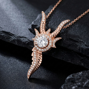 Collar de compromiso clásico de plata personalizado, chapado en oro de 10K/14K/18K, con diamante cultivado en laboratorio CVD IGI/HPHT, diseño de dragón del zodiaco chino de 12 signos. - Product Image 1