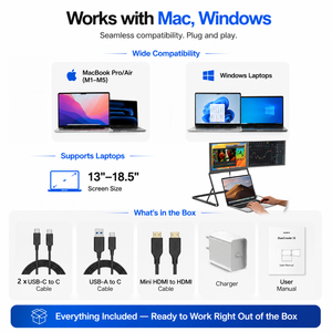 16 pantallas portátiles QHD adicionales y flexibles para viajes, extensor de pantalla dual para computadora portátil, monitor externo móvil adicional. - Product Image 3