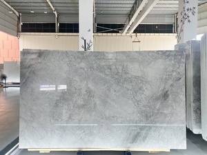 Marmo Naturale Grigio <span class=keywords><strong>con</strong></span> Venature Bianche a Nuvola, Resistente alle Macchie e all'Usura, Grande Lastra Moderna per Cucina, Sala da Pranzo e Villa - Product Image 2