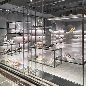 שידור ישיר מותאם אישית תצוגה מתלה מסך חנות נעליים תצוגה דוכן יופי סלון קוסמטיקה ארון בגדים - Product Image 3