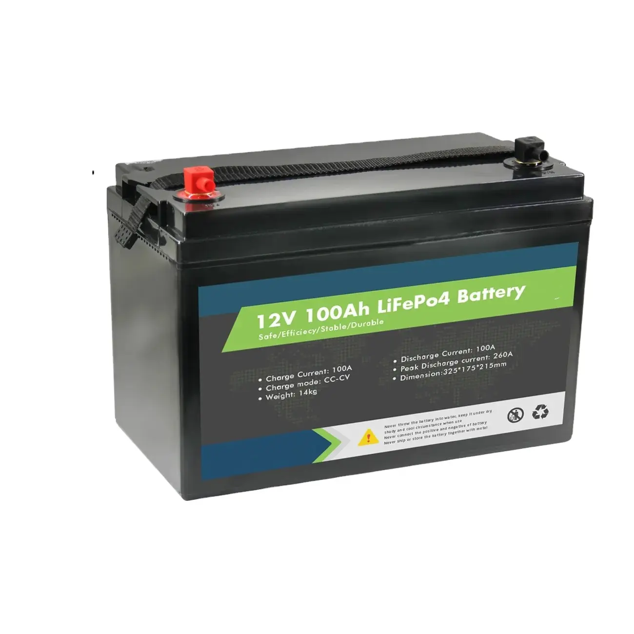 High Capacity Lifepo4 12V 100Ah Lithium Ion Battery For Solar Power System