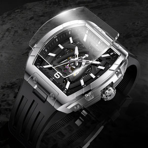 Montre mécanique automatique pour homme PONIGER P2.12, aiguilles lumineuses, affichage de la date, chronomètre, étanche jusqu'à cinquante mètres - Product Image 2