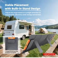 Panneau solaire monocristallin portable KUCHER 200W noir SP200W 40 cellules ETFE, efficacité 22%, pliable pour utilisation en extérieur